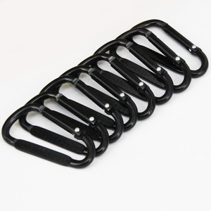 Hitam Klasik Rock Climbing Hook Flat Aluminium Karabiner untuk Gantungan Kunci Tas Ransel - Product Image 2
