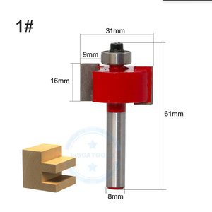 L-N154 1 Buah 8Mm Bantalan Tipe <span class=keywords><strong>T</strong></span> Shank Pemotong Penggilingan Kayu Tingkat Industri Gurdi Alat Pertukangan Kayu Bit Router untuk Kayu - Product Image 3