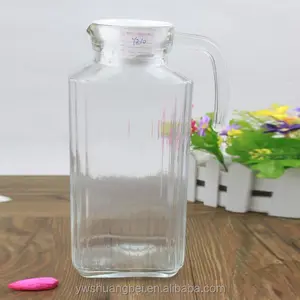 1.7L大ガラス水ジャグSideハンドルスパウトGlass Milk Jug Glass Pitcher