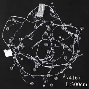 Mixed glitter acrylic bead crystal garland Wedding garlands artificial with led light wholesale 74167 christmas led garland