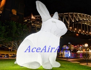 Lapin gonflable géant en tissu Oxford blanc Offre Spéciale | Adorable décoration publicitaire - Product Image 2
