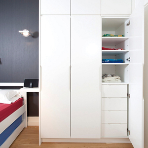 Muebles modernos para el hogar, puertas extraíbles, <span class=keywords><strong>armario</strong></span> con acabado lacado <span class=keywords><strong>blanco</strong></span>, puerta corredera y puerta oscilante - Product Image 2