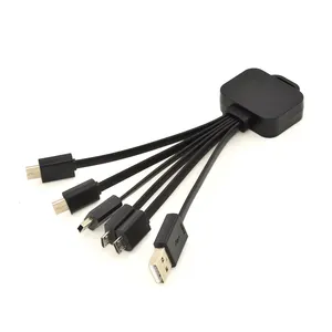 3 in 1 Logo Gravur USB-Datenkabel Für Schlüssel bund Leuchtendes LED-Licht Micro-USB-Ladekabel Typ C Mini-USB-Telefonkabel