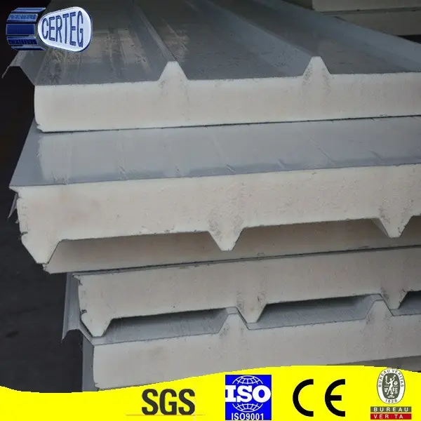 PU Sandwich Panel widely used as cold room panel, wall and roof panels for modern building, factory and warehouse