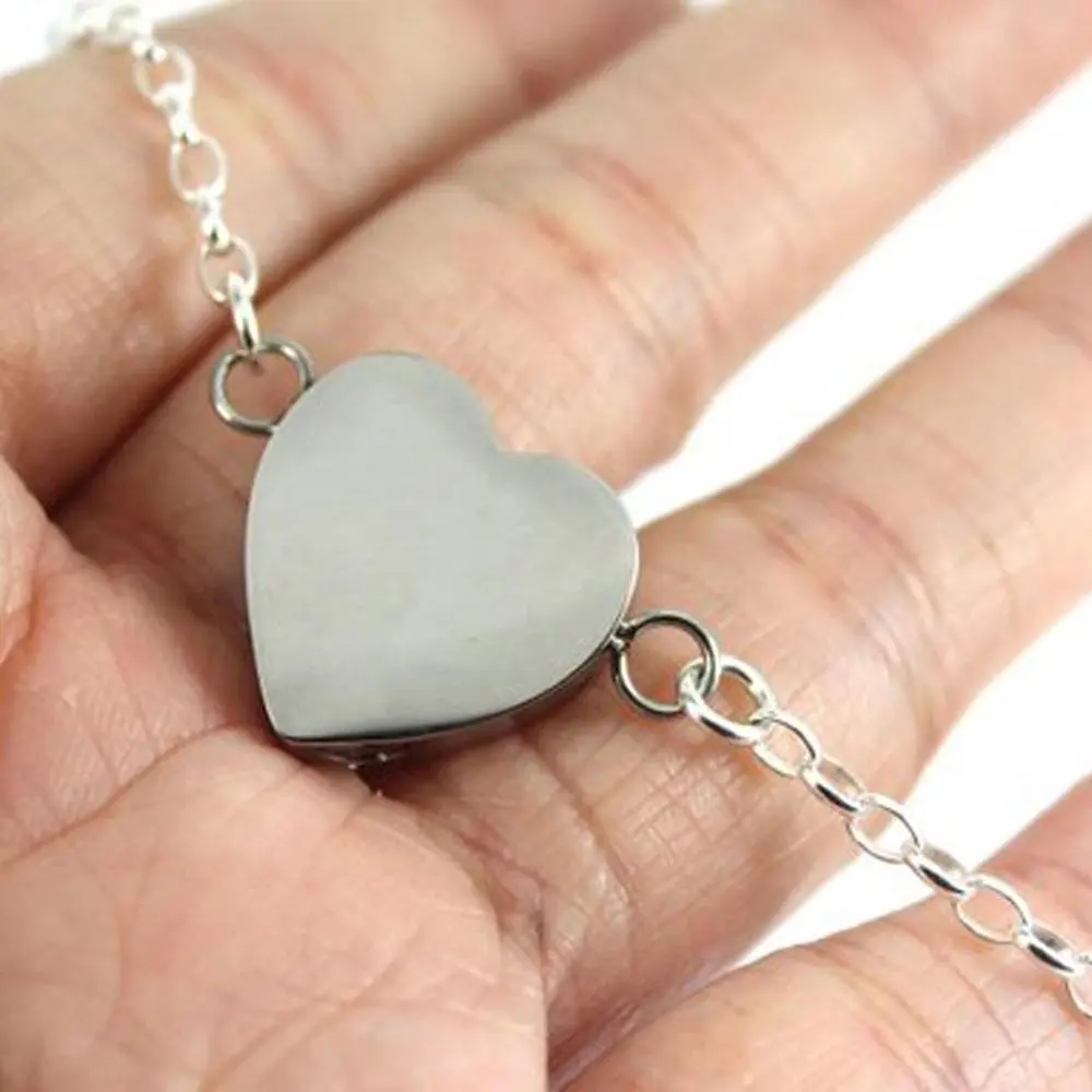 Memorial Jewelry Love Heart Charm Urn Pendant Bracelet Ash Keepsake Cremation Jewelry Chain Bangle - Funnel Filler Kit