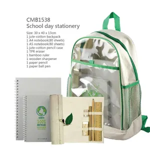 Eco friendly kids school bag stationery set and Sketch Book