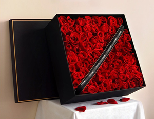 Bao Bì Mũ Hoa Hồng Lớn Bằng Bìa Cứng Sang Trọng Bất Ngờ Tùy Chỉnh Hộp Quà Tặng Hình Trái Tim Cỡ XXL Có Ngăn Kéo - Product Image 5