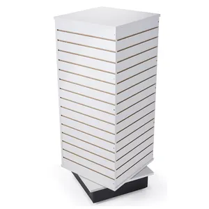 Nhà Máy Trực Tiếp MDF Slatwall Gondola Hiển Thị Kệ Hình Vuông Với Gỗ Và Nhôm Vật Liệu Cho Cửa Hàng Bán Lẻ Sử Dụng - Product Image 1