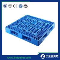 Palette en plastique robuste pour entrepôt frigorifique, entrée 4 directions, certifiée CE, double niveau, 1200x1000mm, pour empilage en entrepôt
