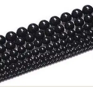 8 Mm Bulat Alami Batu Permata Longgar Batu Akik Batu Hitam