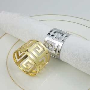 <strong>Cheap</strong> Eco-Friendly Gold Napkin <strong>Rings</strong> with Zigzag Pattern for Party Table Decoration - Product Image 3