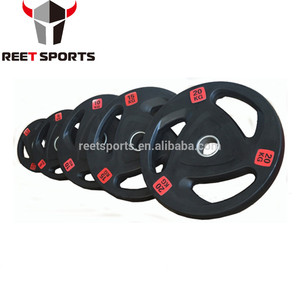 Disco di gomma 3 fori piastra di sollevamento pesi portatile 1 paio di pesi bilanciere - Product Image 3