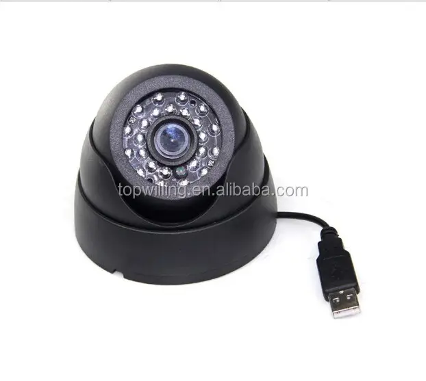 H.264 सुरक्षा कैमरा माइक्रो एसडी/TF कार्ड स्लॉट DVR यूएसबी 0.3MP घर सुरक्षा यूएसबी गुंबद कैमरा