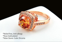 Bagues Imitation Chocolat Diamants Bague en Pierre Grand Cube de 9mm