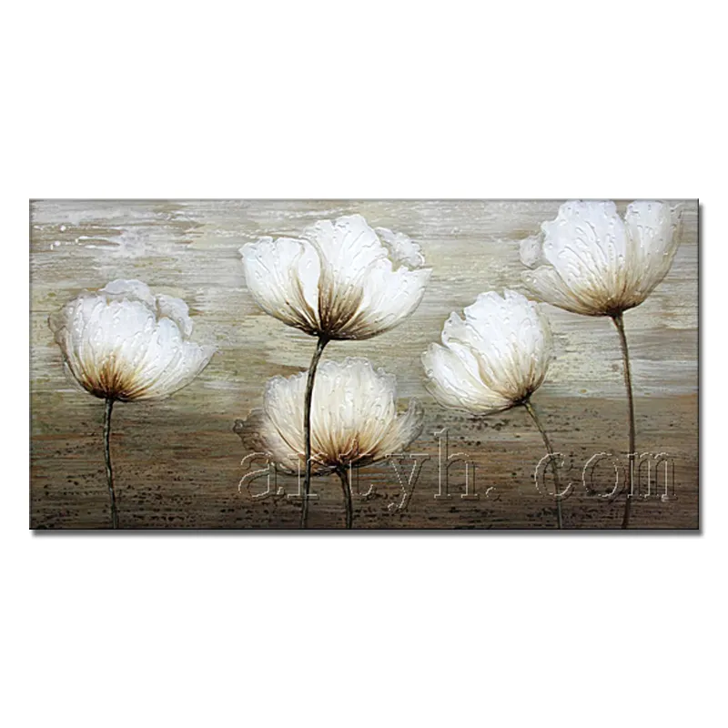 White Lotus Flower Canvas Art Printing Abstract Modern Painting