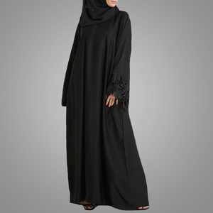 <strong>Black</strong> Simple Dubai Style Abaya <strong>Long</strong> Sleeve Kaftan Dress Plus Size Cardigan Islamic Clothing Muslim Women <strong>Kimono</strong> - Product Image 2