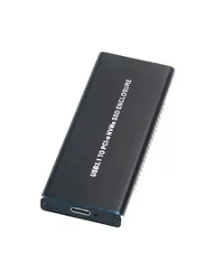 USB3.1 Type-C to NVMe M.2 Mobile Hard Disk Box 10Gbps M.2 SSD Enclosure M Key (Black)