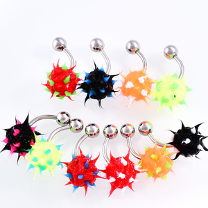 Anneau de <span class=keywords><strong>nombril</strong></span> avec <span class=keywords><strong>silicone</strong></span> koosh ball <span class=keywords><strong>nombril</strong></span> anneau <span class=keywords><strong>piercing</strong></span> bijoux - Product Image 2
