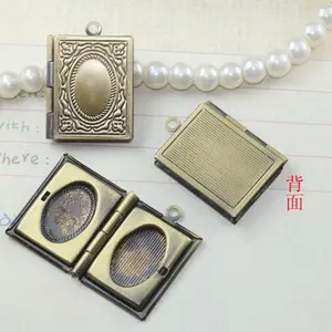 Rectangle Cross Vogue Hollow Loop Round DIY Photo Frame Box Float Charm Lockets Pendant For Jewelry Necklace