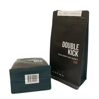 Personnalisé imprimé sac à café à fond plat avec évent sac de papier d'aluminium pour l'emballage de café