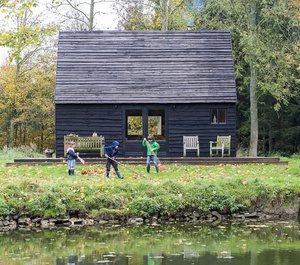 Eco friendly material log converted barn for living room - Product Image 1