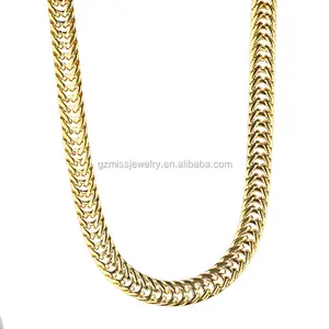 Miss Jewelry new custom hip hop 18k gold stainless steel chain men