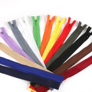 3# 28cm 35cm 40cm 50cm 55cm 60cm Long Purple Orange Green Black DIY Nylon Coil Zipper For Sewing Clothes Invisible zipper