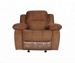 Meilleure vente home cinéma moderne Fauteuil à bascule inclinable en tissu suédé - Product Image 6
