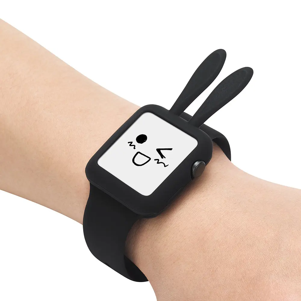 Силиконовый защитный чехол для Apple watch 2. 3, милый чехол с кроличьими ушками для часов Apple Watch 42 мм 38 мм
