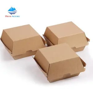 Nach mcdonalds Größen Gedruckt Clamshell Karton Kraft Papier Burger Verpackung Box