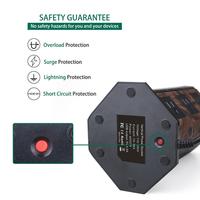 Multiprise tour 12 prises UE avec protection contre les surtensions et 5 ports de charge USB