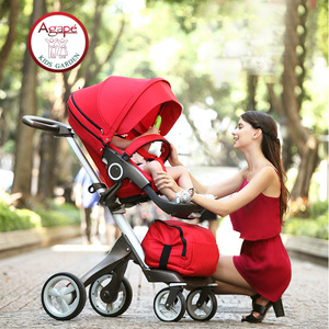 AG06 Cochecito de bebé Saco de dormir Ligero Carrito de viaje Carrito de goma Aleación de aluminio Cochecito de bebé <span class=keywords><strong>3</strong></span> en 1 Pedido Rosa 1 pieza - Product Image 3