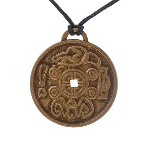 大号硬币钱护身符泰国项链形状吊坠财富意义和古董青铜镀金护身符支持定制