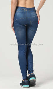Ingrosso 2026 Nuovo Stile Moda <span class=keywords><strong>Sexy</strong></span> <span class=keywords><strong>Leggings</strong></span> in Jeans Blu per Donne - Product Image 4