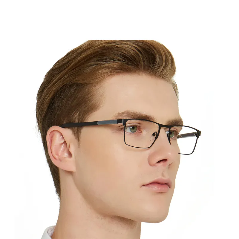गर्म बिक्री उत्पादों ऑप्टिकल चश्मा आयताकार चश्मा फ्रेम धातु आंख पहनने के लिए महिलाओं और पुरुषों