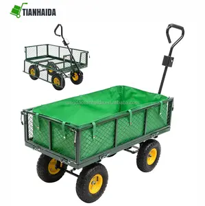 Outdoor Yard Garden Utility Carts and Wagons Garden Trolley Cart US New