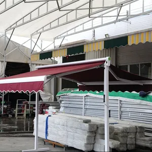 Commercial Outdoor Remote Control Electric Motorized Double Side Retractable Awnings for garden and Dooya motor