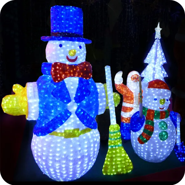 Светодиодный светильник акриловый Снеговик кристалл освещение уличный синий и белый Рождественский снеговик
