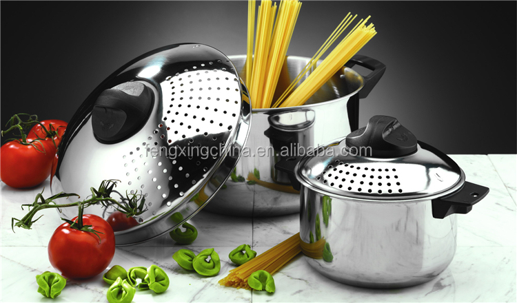 China Supplier Factory Promotion Price Modern Stainless Steel Eco-Friendly 2-Piece Pasta Cooker Pot Set Strainer Dishwasher Oven · image 2
