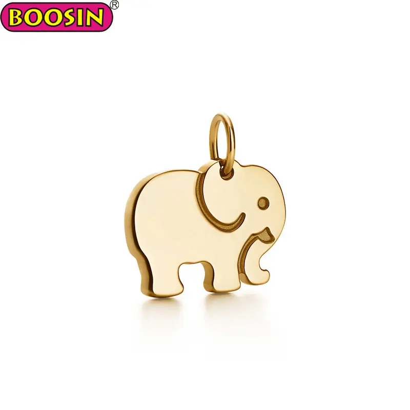 Name Design Pendant Gold Metal Animal Elephant Charms Pendant For Bracelet