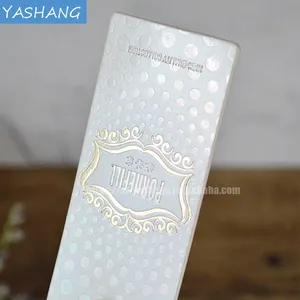 Matte silver foil embossing background whit pearl paper label customized gold silver foil stamp hang tag