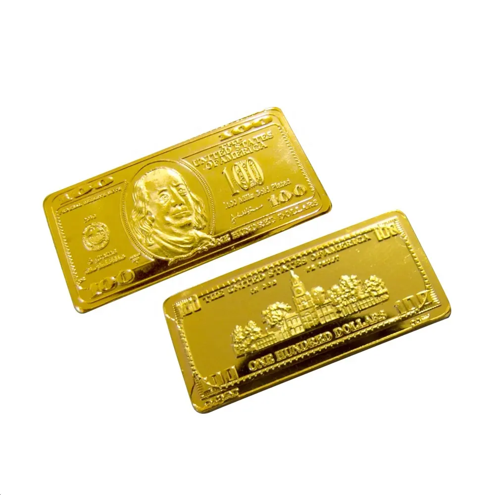 5 Gram 100 Mills 999 Fine Gold Clad Franklin Bullion Bar