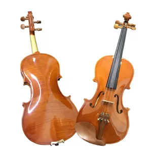 Sinomusik Aiersi học sinh mới bắt đầu ván ép flamed Violin với gỗ Hoàng Dương Phụ kiện nhạc cụ