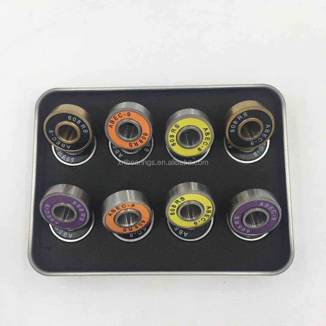 High Precision ABEC-9 Skateboard Bearing 608RS Colorful With 13mm of Inner ring height 608 RS