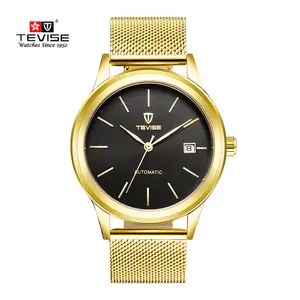 Tevise 9017 Brand Men Watches Stainless Steel Luxury Calendar Clock Waterproof Minimalist Fashion Men Automatic Mechanical Watch