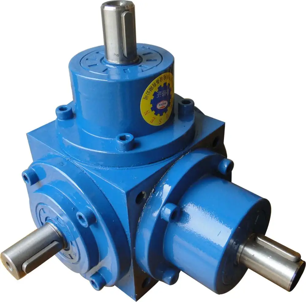 factory customized 3 way 90 degree right angle spiral bevel gearbox