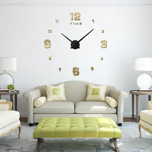 3D 인피니티 미러 벽 시계 스티커 DIY 벽 마운트 시계 시계