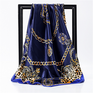 Flower Floral Digital Printed 90x90cm Polyester Satin <strong>Silk</strong> Square <strong>Scarf</strong> <strong>Women</strong> - Product Image 2