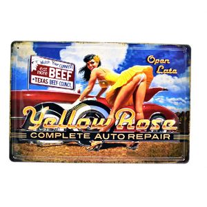 Póster de cerveza retro con relieve 3d de Route 66 Paradise Garage Surfing Pinup Girl, decoración de pared, bar, pub, coche, carteles de lata de metal