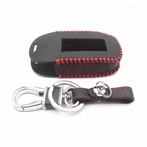 Leather Key Case For Starline B92 B94 B64 B62 Car LCD Alarm Remote Controller Keychain Cover Hand-Made Style